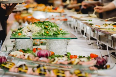 Catering food wedding buffet clipart