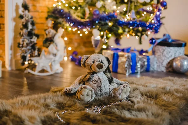 Christmas background photostudio bokeh — Stockfoto