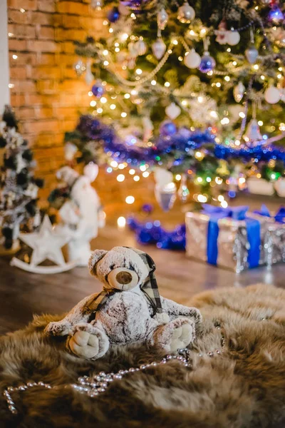 Christmas background photostudio bokeh — Stockfoto