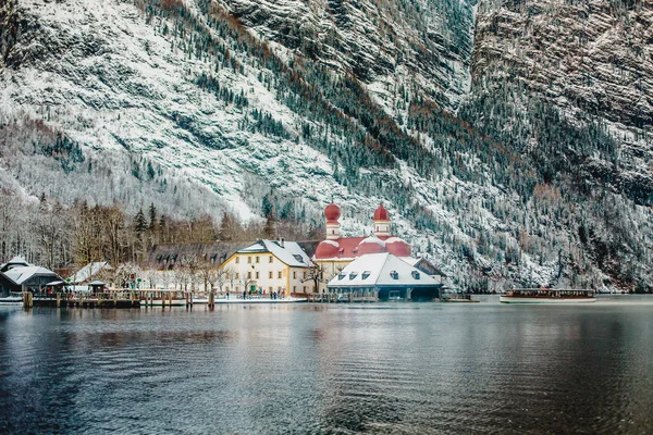 Koenigssee invierno bayern alpes — Foto de Stock