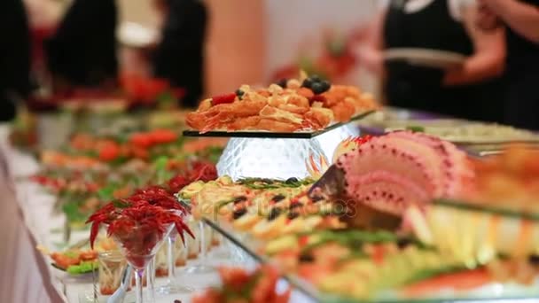 Catering bruiloft buffet evenementen — Stockvideo