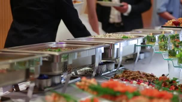 Catering bodas buffet eventos — Vídeo de stock