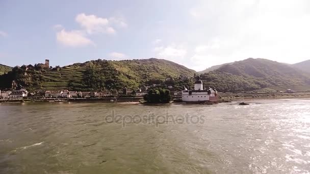 Paisaje vista del río alemania — Vídeo de stock