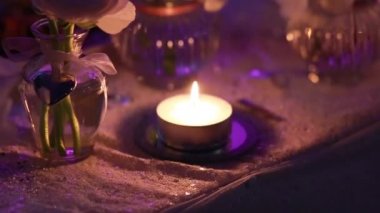 Düğün dekorasyon mum ışığı