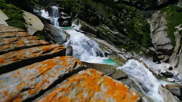 Switzerland bridge alps river — Stock Video