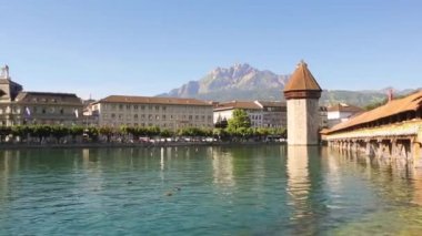 Lucerne İsviçre cityscape Köprüsü