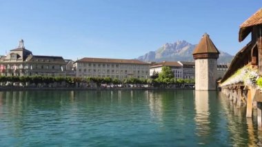 Lucerne İsviçre cityscape Köprüsü