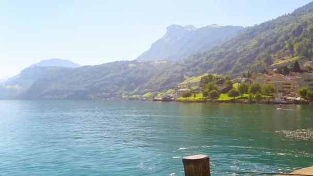 Lucerna Suiza paisaje lago — Vídeo de stock