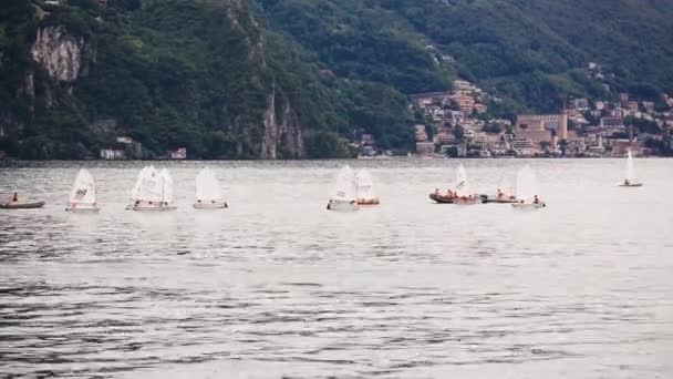 Lugano Zwitserland landschap lake — Stockvideo