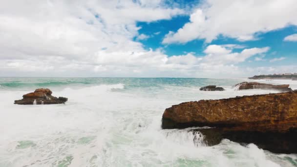 Blue ocean beach france — Stock Video