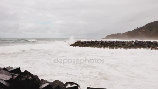 Playa océano españa ola — Vídeos de Stock