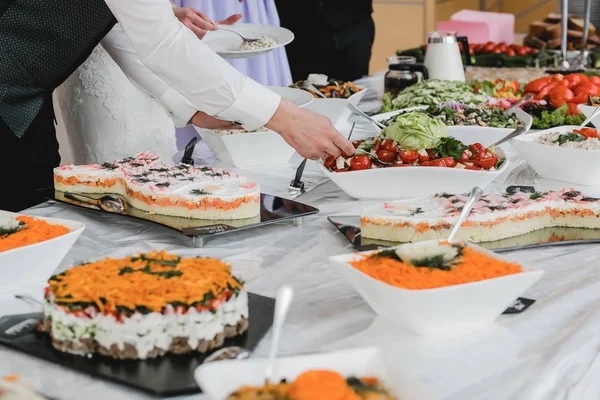 Catering, wesele imprezy w formie bufetu — Zdjęcie stockowe