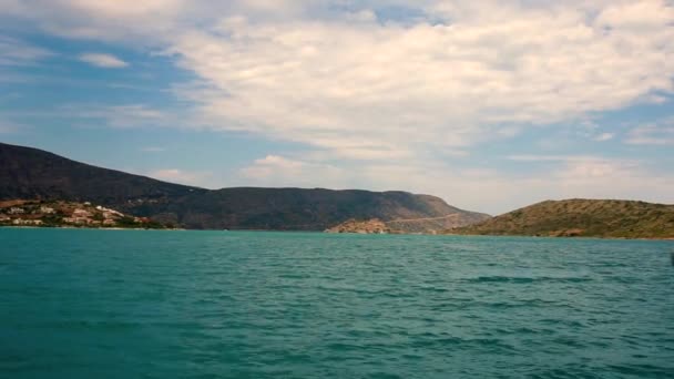 Κρήτη νησί Σπιναλόγκα θάλασσα — Αρχείο Βίντεο