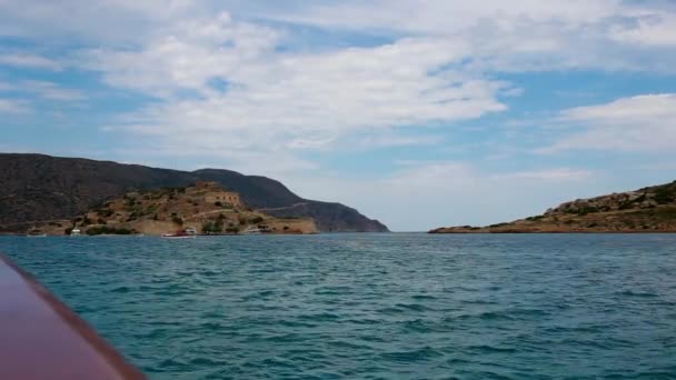 Κρήτη νησί Σπιναλόγκα θάλασσα — Αρχείο Βίντεο