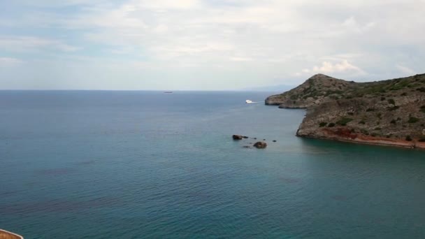 Isla de creta spinalonga mar — Vídeo de stock