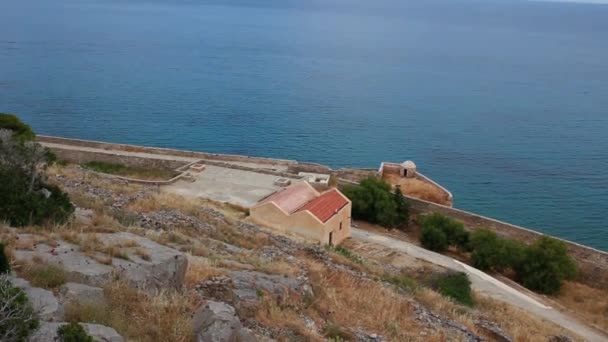Kreta ön spinalonga havet — Stockvideo