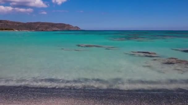 Критський пляж острів Греція — стокове відео
