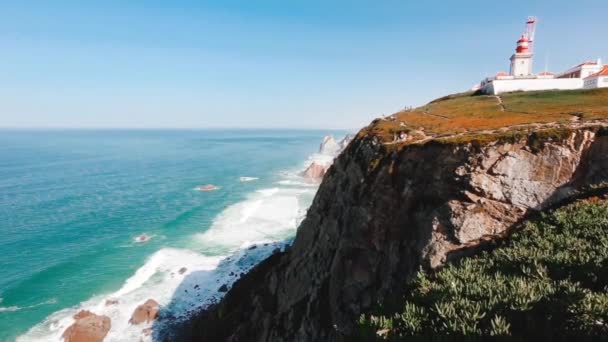 Berühmter leuchtturm portugal lisbon — Stockvideo