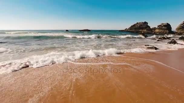 Portugal oceaan strand natuur — Stockvideo