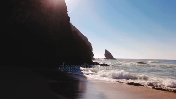 Portekiz okyanus plaj doğa — Stok video