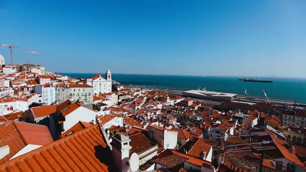 Lisboa portugal vista paisagem urbana — Vídeo de Stock