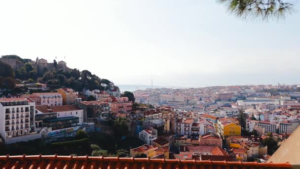 Lisszabon Portugália nézet utca-és városrészlet — Stock videók