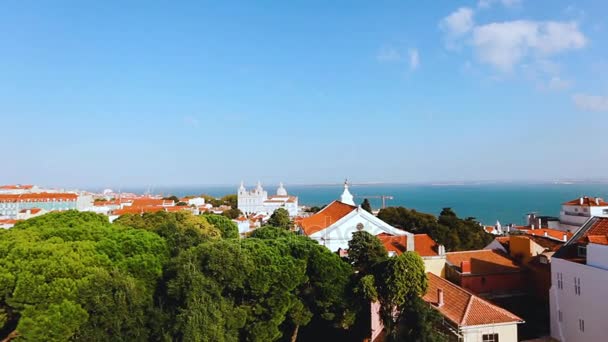 Lisboa portugal vista paisagem urbana — Vídeo de Stock