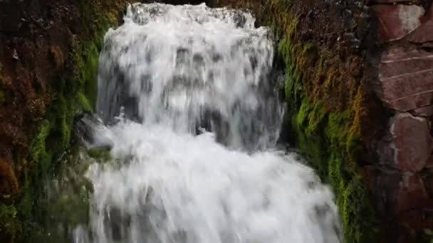 Lion fountain greek waterfall — Stock Video
