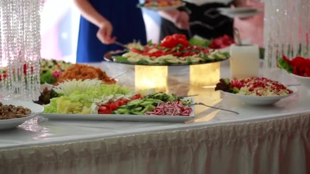 Catering bodas buffet eventos — Vídeos de Stock
