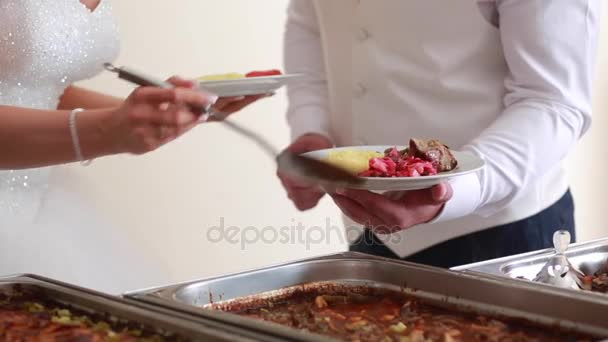 Catering Hochzeitsbuffet Veranstaltungen — Stockvideo