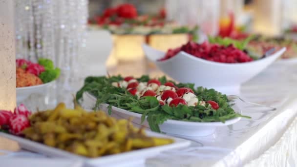 Catering bröllop buffé händelser — Stockvideo