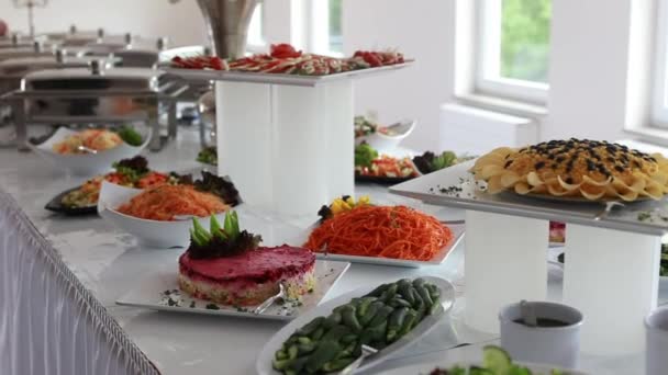 Catering, svatební bufetu události — Stock video