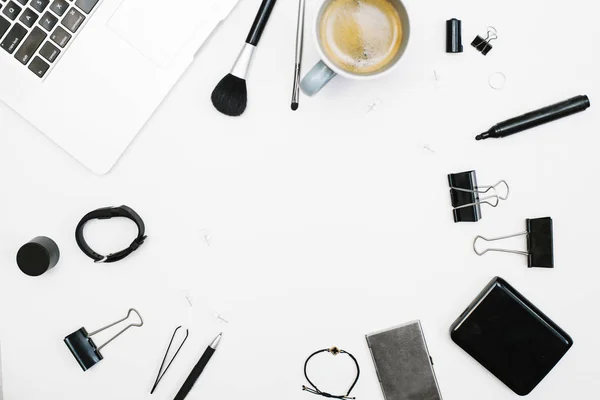 Home office workspace with accessories — Stock Photo, Image