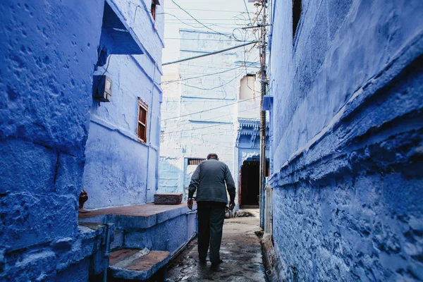 Old man at the street of Jodhpur Blue city, India