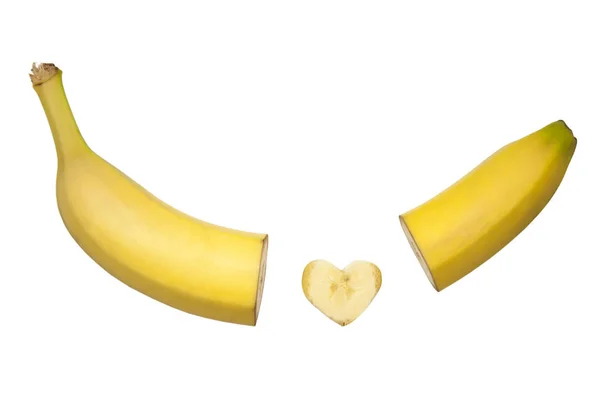 心に、スライスしたバナナ — ストック写真