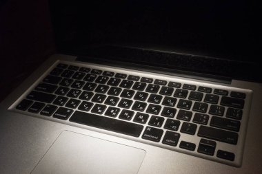 klavye, laptop, bilgisayar, üst, arka plan, görünüm, izole, bla