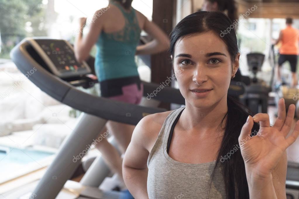 Beautiful girl. The girl at the gym