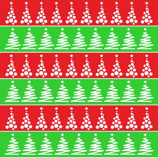 Selection Cute Simple Christmas Trees Holiday Decoration Green Red Background — Stock Photo, Image