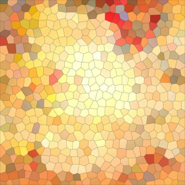 Sonbahar boyalı camlar. Kırmızı, turuncu ve kahverengi mozaiği