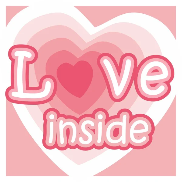 Любов Всередині Милий Рожевий Символ Серця Серцями Всередині — стокове фото