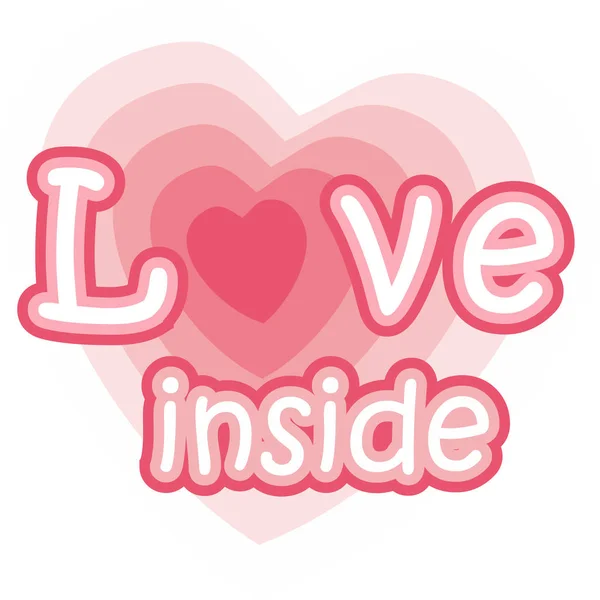 Любов Всередині Милий Рожевий Символ Серця Серцями Всередині — стокове фото