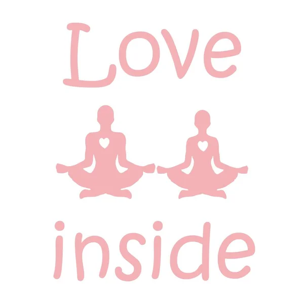 Liefde Van Binnen Een Paar Yogi Lotus Positie Mediteren Valentijnsdag — Stockfoto