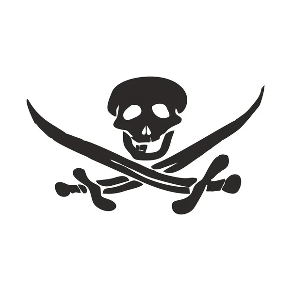 Bandeira Preta Jolly Roger Com Espadas — Fotografia de Stock