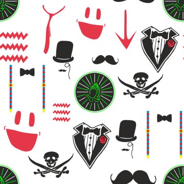 Renkli komik adamların retro vektörsüz kümesi