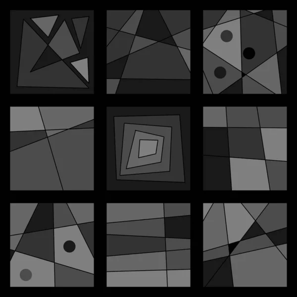 黒の背景に最小限の抽象的な正方形のセット 黒はいつもおしゃれです このデザインは あなたのウェブサイトやプレゼンテーションのための素晴らしい背景になります — ストック写真