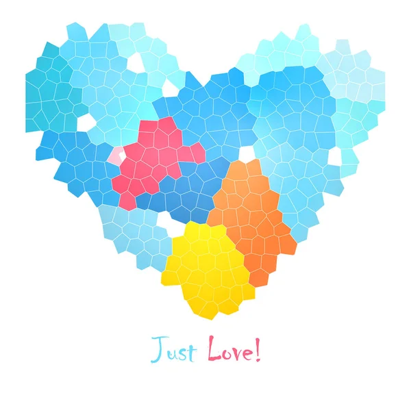 Bara Kärlek Abstrakta Ljusa Geometriska Mönster Form Ett Hjärta — Stockfoto