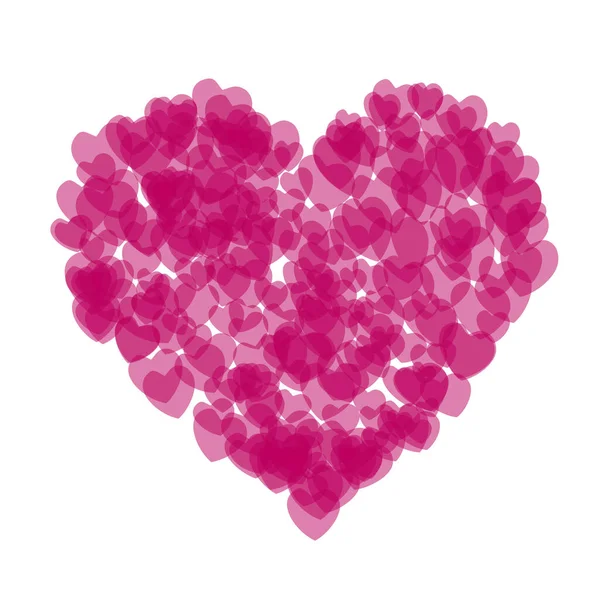 白色背景下美丽的粉色心形心脏 — 图库照片
