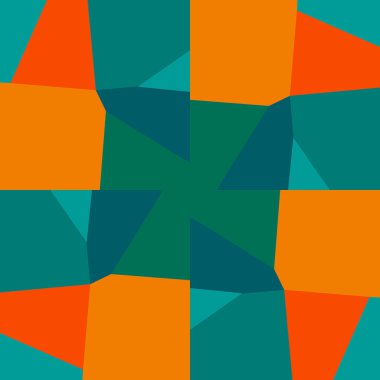 Geleneksel Fas renklerinde geometrik süslemeli denizcilere ait desenler: Aqua, terracotta, turuncu, mavi. Stok illüstrasyonu. Davetiye, kart, kumaş ve tekstil için şablon tasarımı