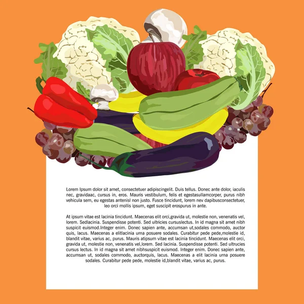 Gyümölcs- és zöldségfélék — Stock Vector