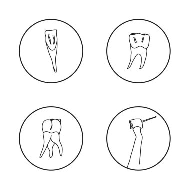 Stomatology simgesi el çekilmiş seti